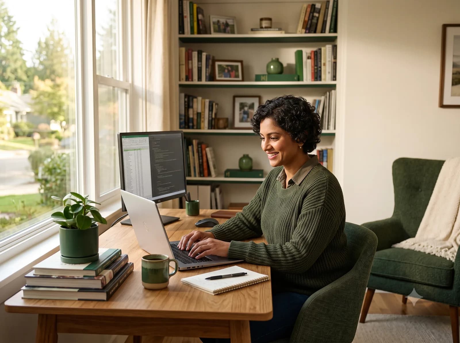 A VOSKPO team member working from home